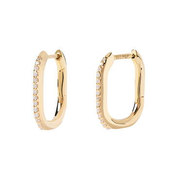 Σκουλαρίκια κρίκοι AR01-571-U Essentials Spike Gold χρυσοί με ζιργκόν.